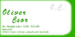oliver csor business card